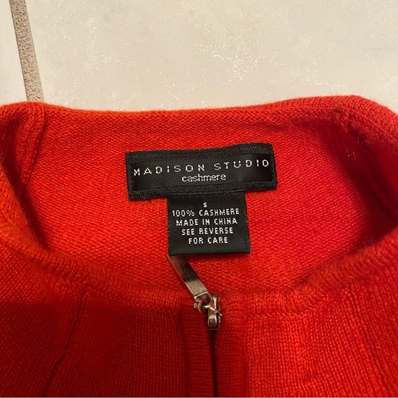 - Madison Studio Red cardigan sweater 100% cashmere size S - Picture 6 of 7